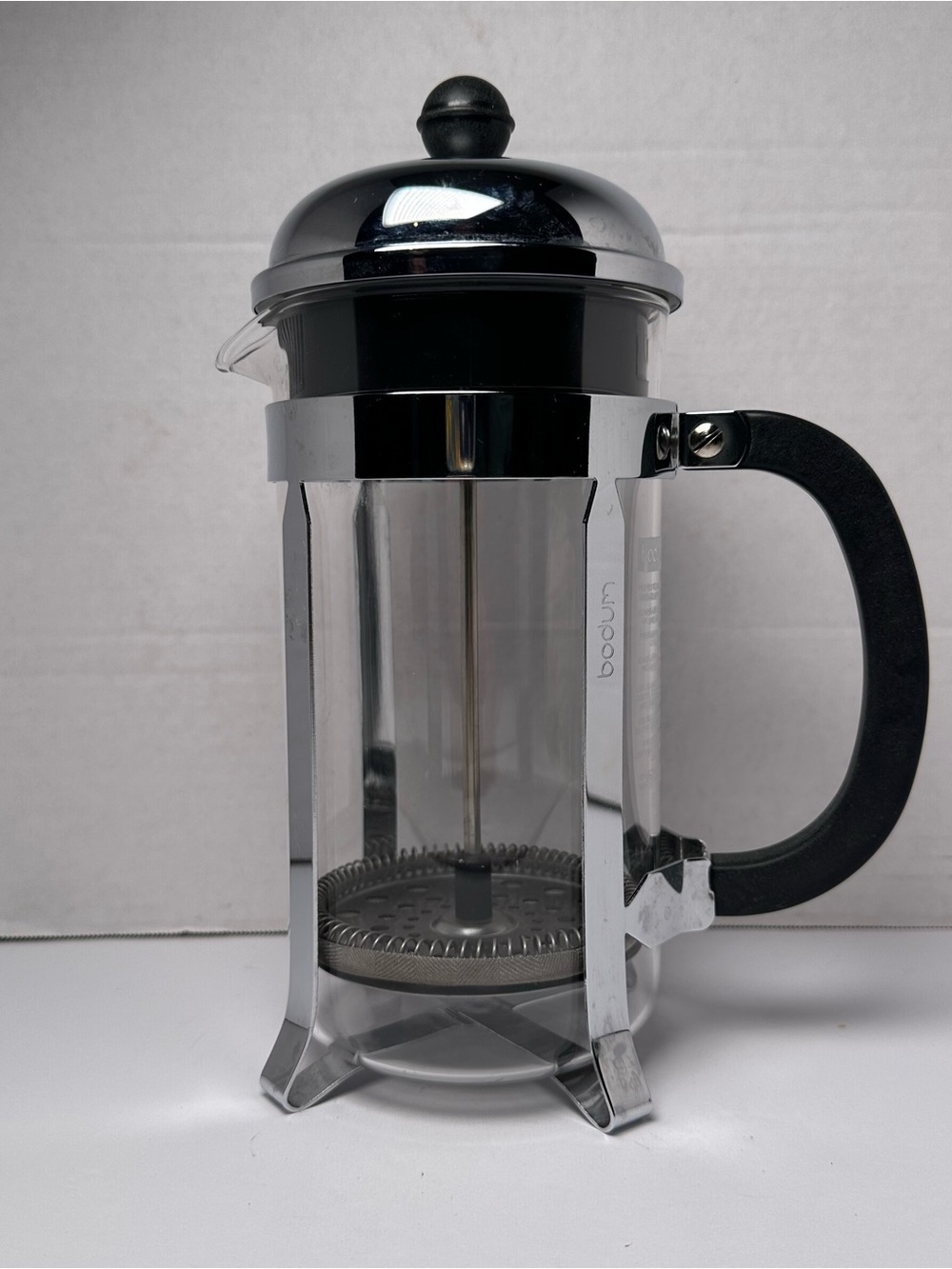 Vintage Bodum Chambord 34oz-8 Cup French Press Polished Stainless Coffee Maker